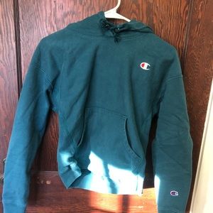 Green champion hoodie sweatshirt